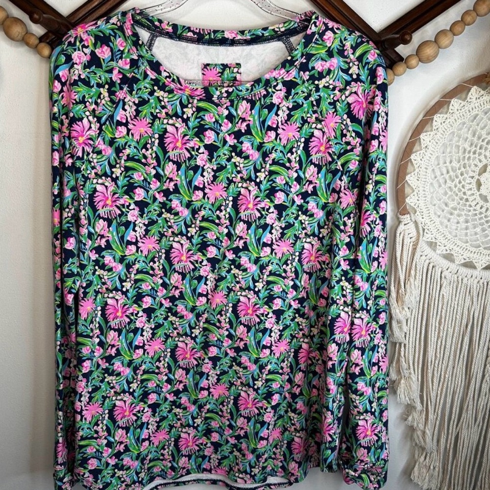 Lilly Pulitzer Luxletic Blythe Floral Low Tide Garden Pullover